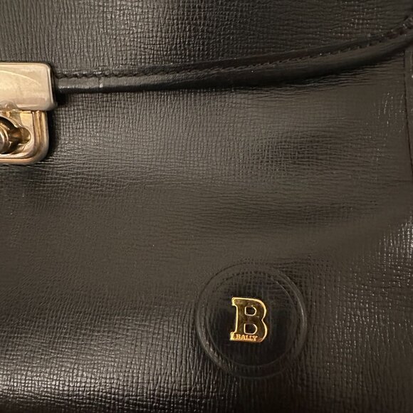 Vintage Bally Black Leather Ladylike Handbag - Picture 4 of 8